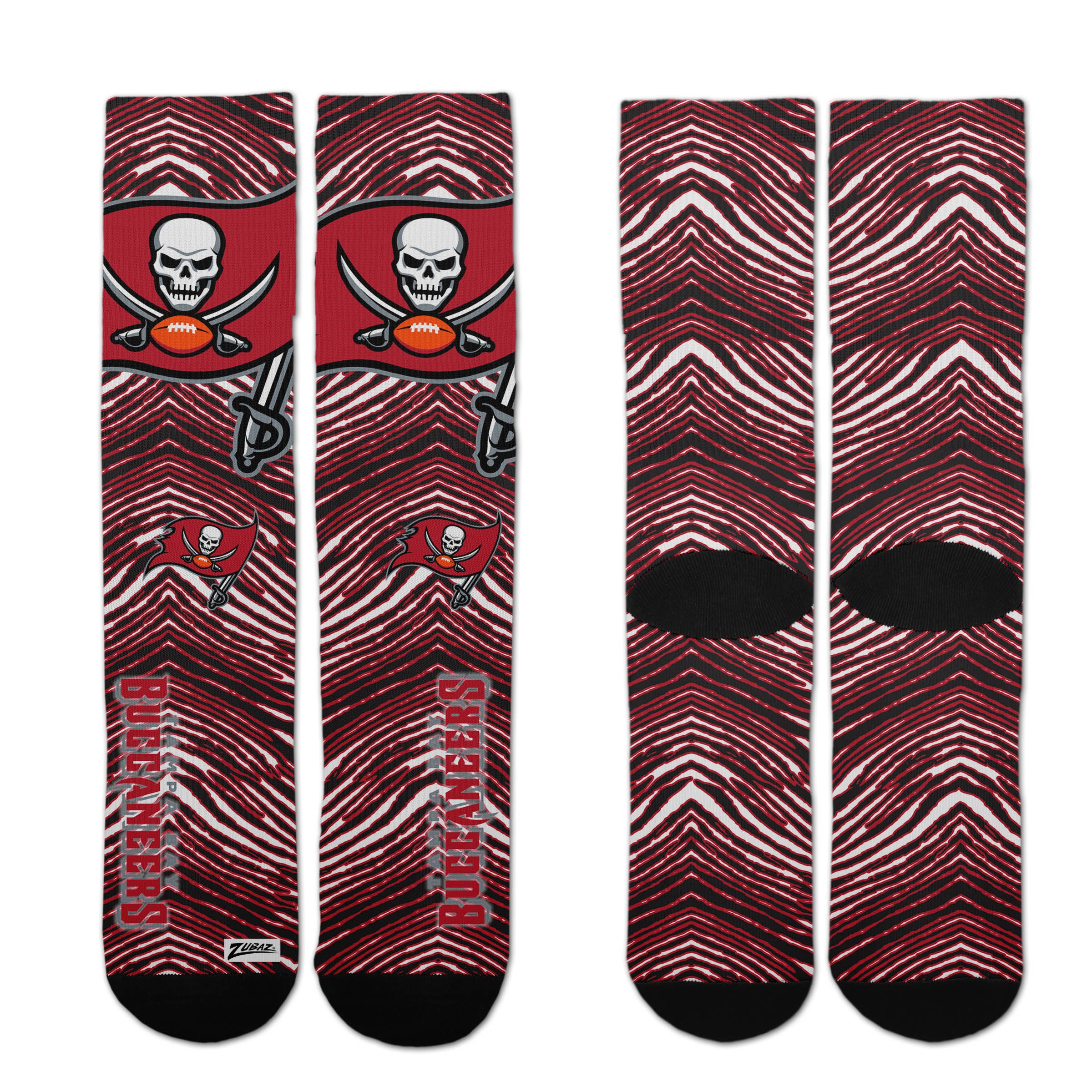 Zubaz By For Bare Feet NFL Zubified Adult and Youth Dress Socks, Tampa Bay Buccaneers, One Size