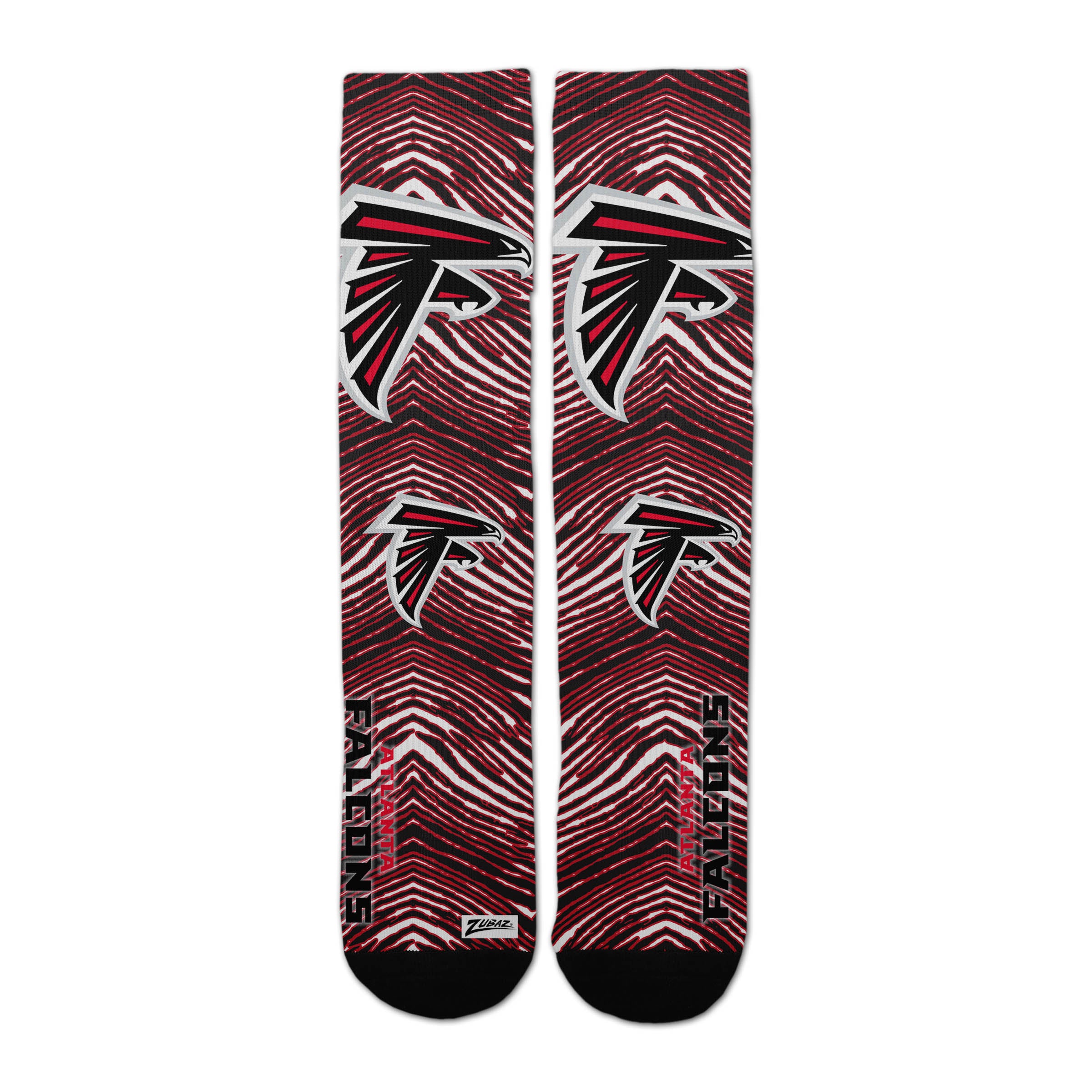 Zubaz By For Bare Feet NFL Zubified Adult and Youth Dress Socks, Atlanta Falcons, Large