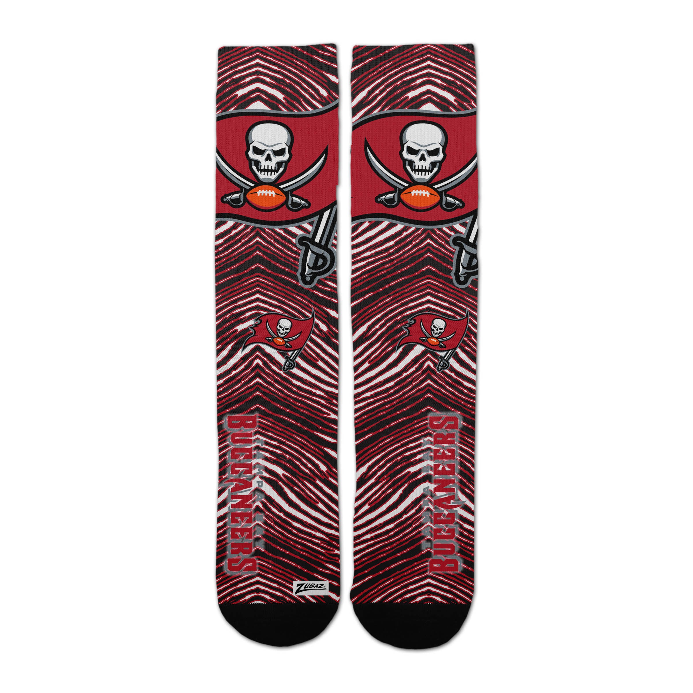 Zubaz By For Bare Feet NFL Zubified Adult and Youth Dress Socks, Tampa Bay Buccaneers, One Size