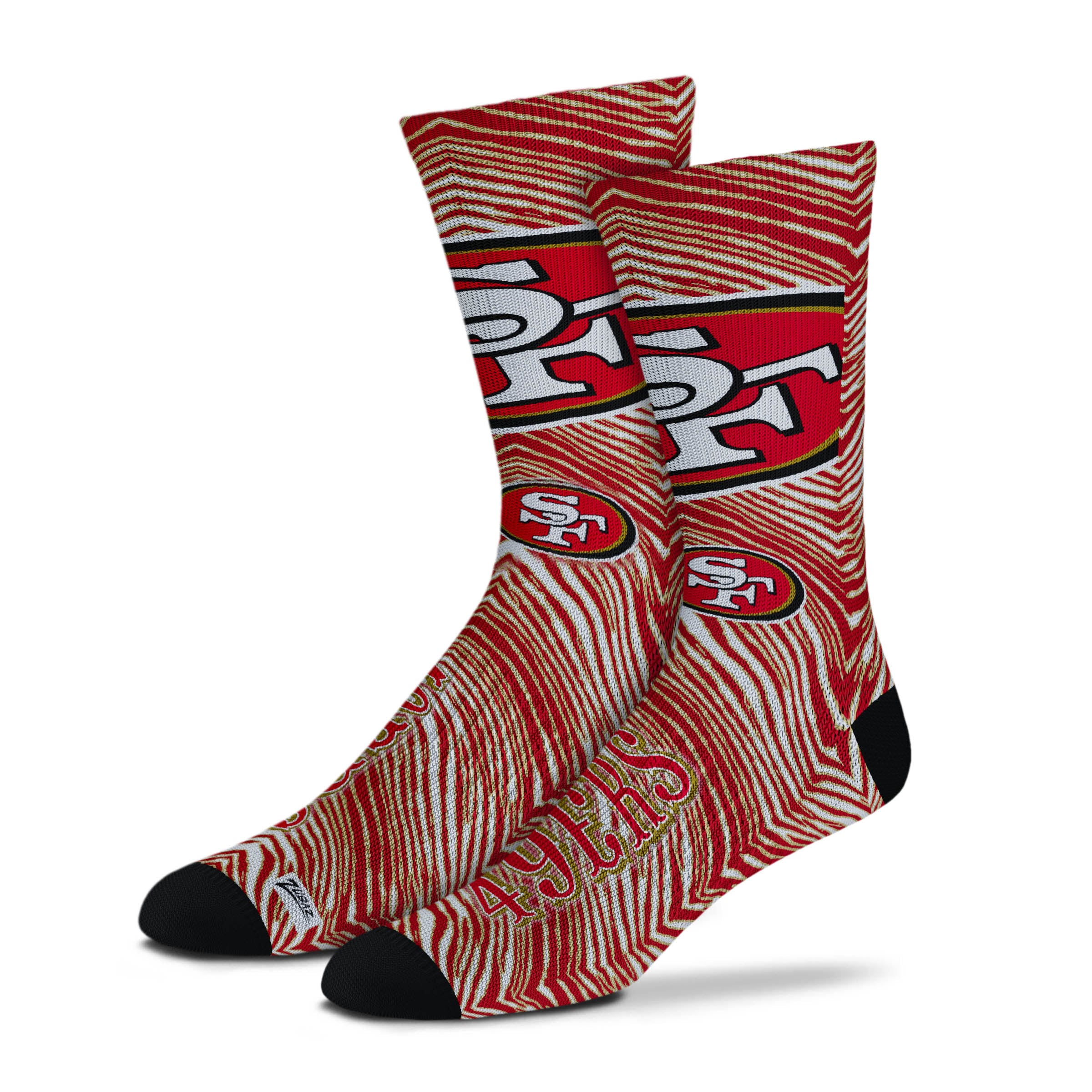 Zubaz By For Bare Feet NFL Zubified Adult and Youth Dress Socks, San Francisco 49ers, One Size