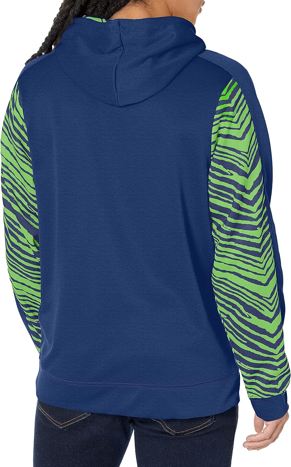 Zubaz NFL Men's Seattle Seahawks Team Color with Zebra Accents Pullover Hoodie
