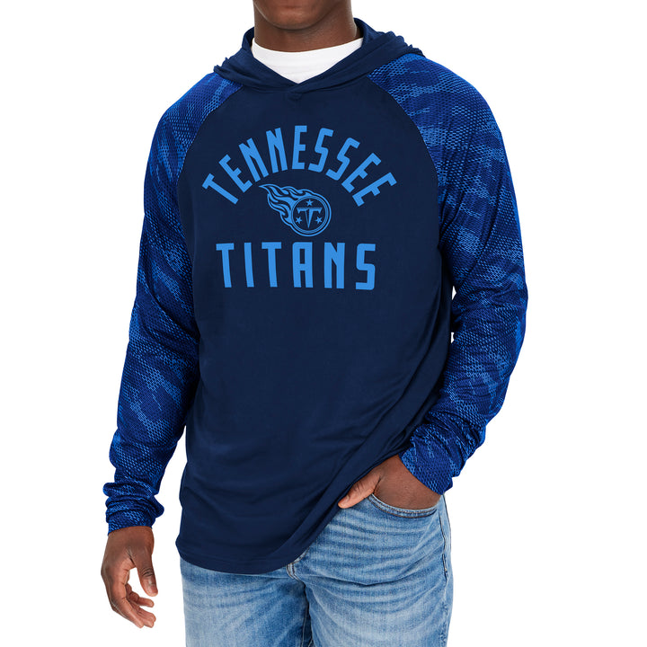 Zubaz NFL Men's Tennessee Titans Viper Print Pullover Hooded Sweatshirt