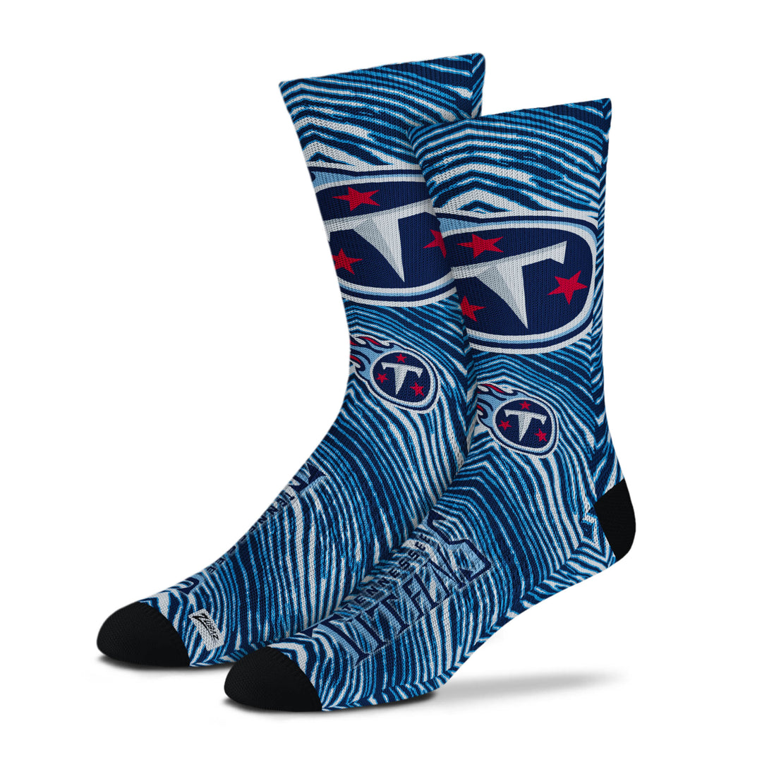 Zubaz By For Bare Feet NFL Zubified Adult and Youth Dress Socks, Tennessee Titans, Large