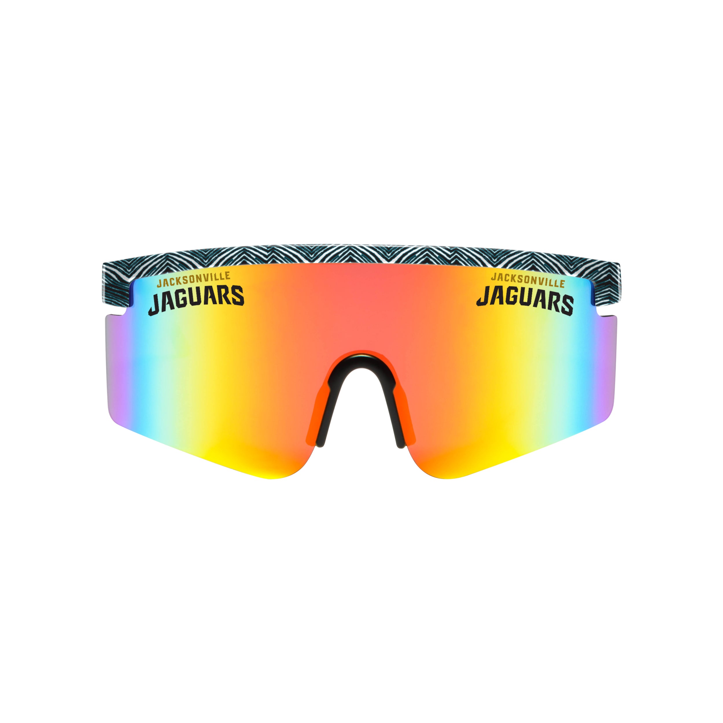 FOCO X Zubaz NFL Collab 90s Retro Swag Sunglasses, Jacksonville Jaguars