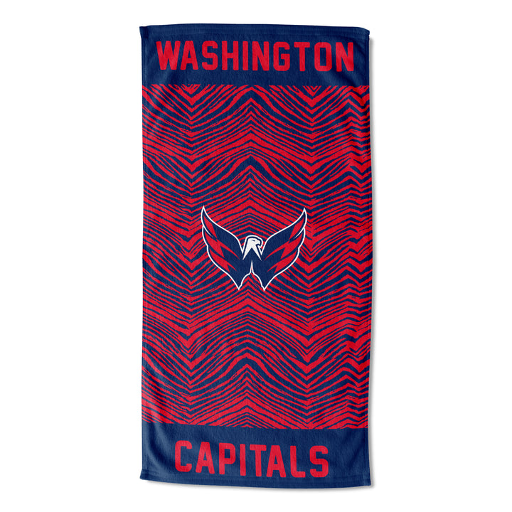 Zubaz X Northwest NHL Washington Capitals State Line Beach Towel, 30x60