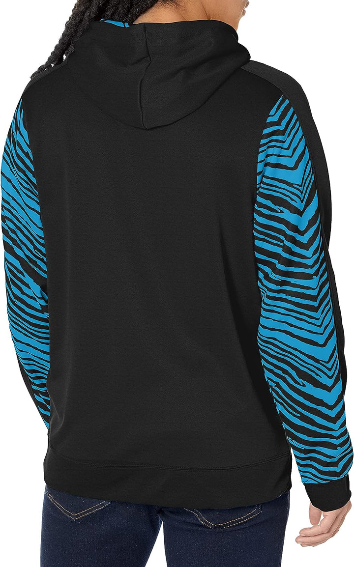 Zubaz NFL Men's Carolina Panthers Team Color with Zebra Accents Pullover Hoodie