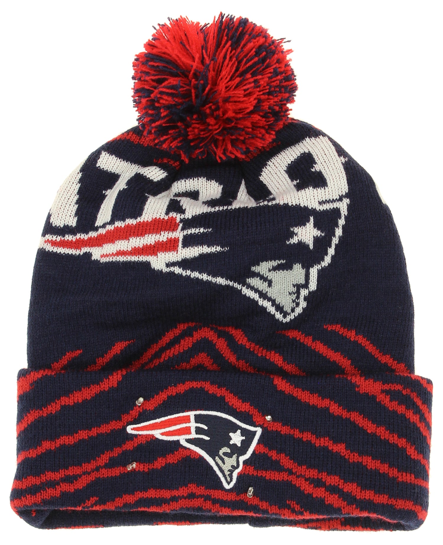 FOCO X Zubaz NFL Collab 3 Pack Glove Scarf & Hat Outdoor Winter Set, New England Patriots