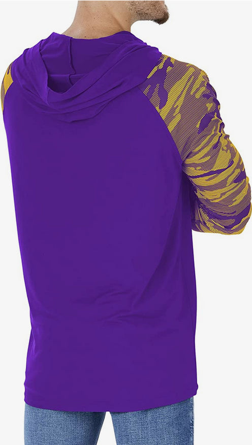 Zubaz Minnesota Vikings NFL Men's Lightweight Hoodie with Team Camo Sleeves