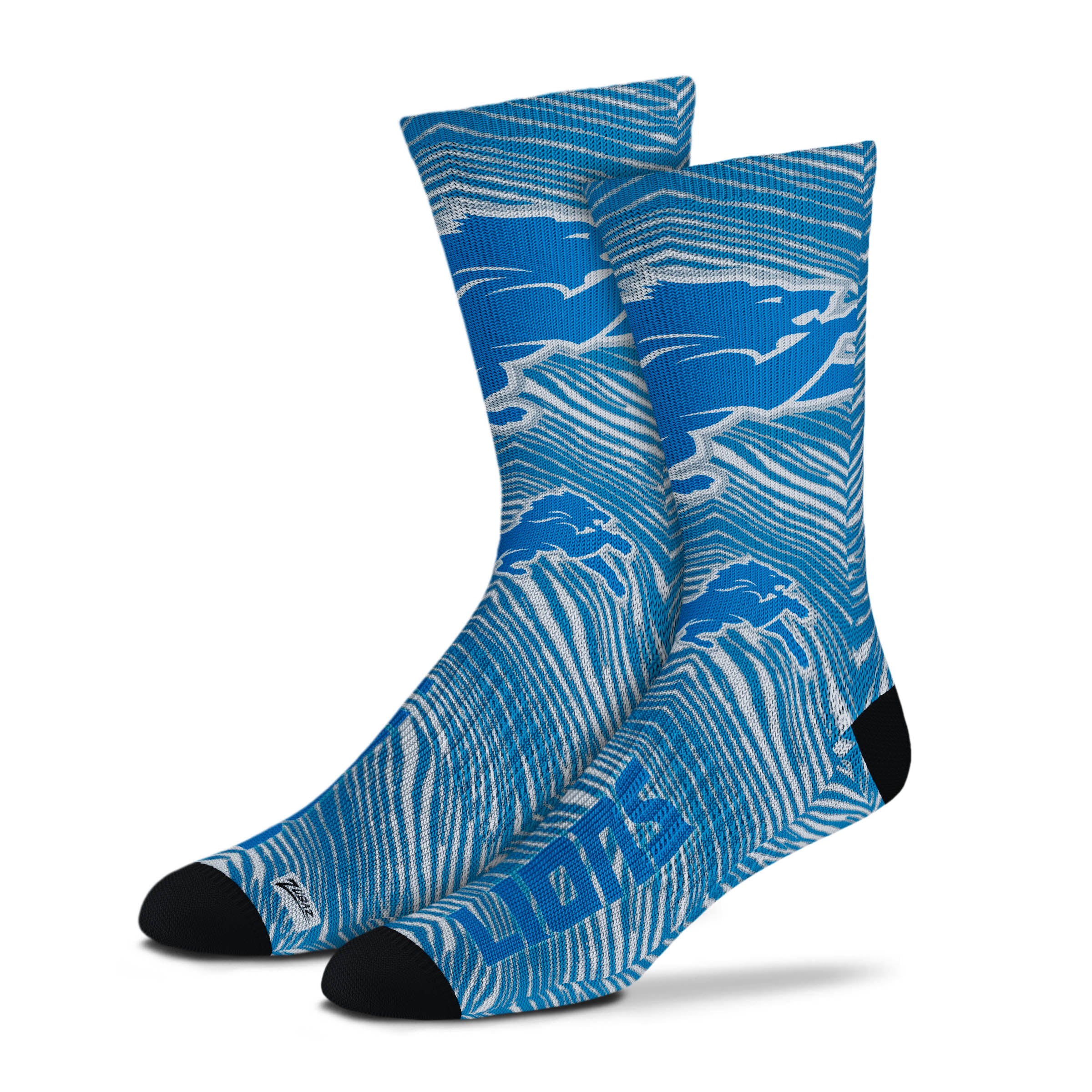 Zubaz By For Bare Feet NFL Zubified Adult and Youth Dress Socks, Detroit Lions, Large