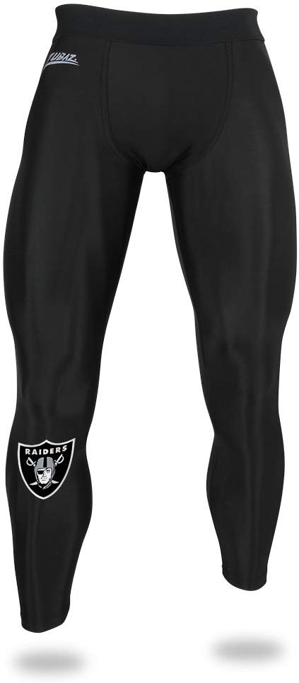 Zubaz NFL Men's Oakland Raiders Active Performance Compression Black Leggings