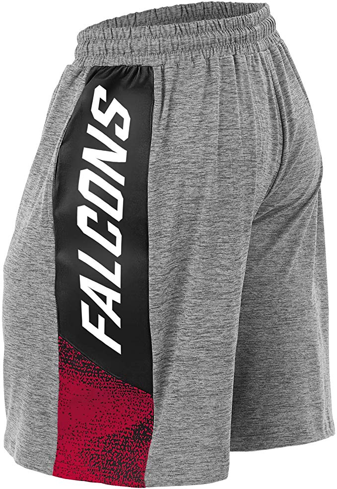 Zubaz NFL Football Mens Atlanta Falcons Gray Space Dye Shorts