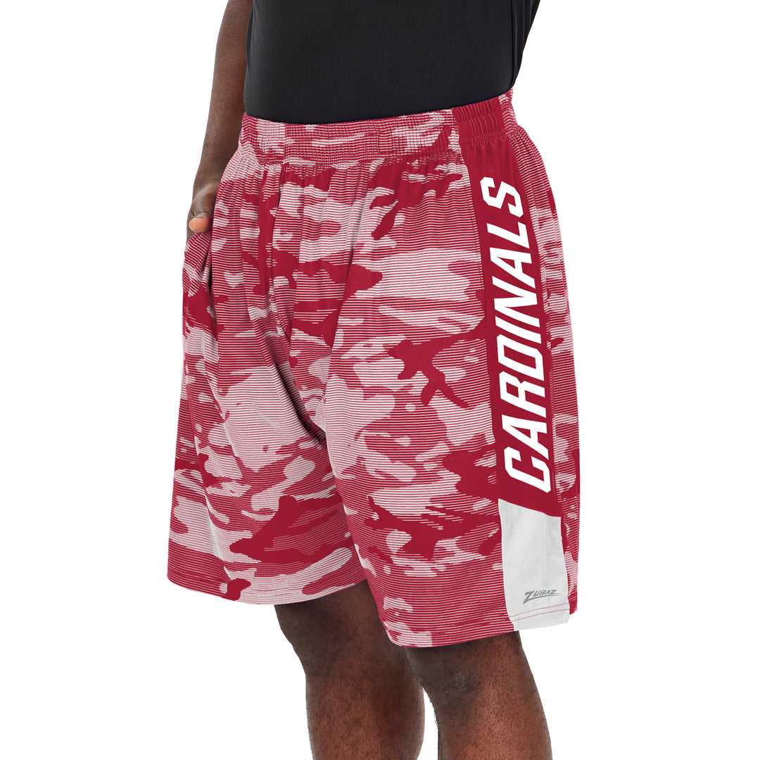 Zubaz Men's NFL Arizona Cardinals Lightweight Shorts with Camo Lines
