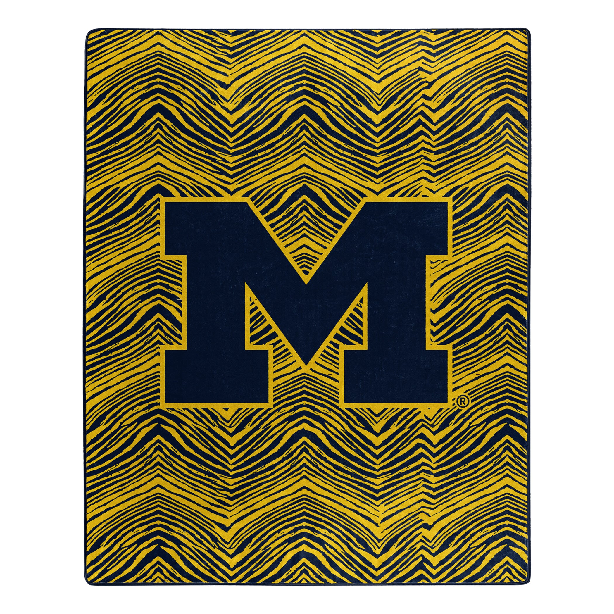 Zubaz by Northwest NCAA Zubified Raschel Throw Blanket, Michigan Wolverines