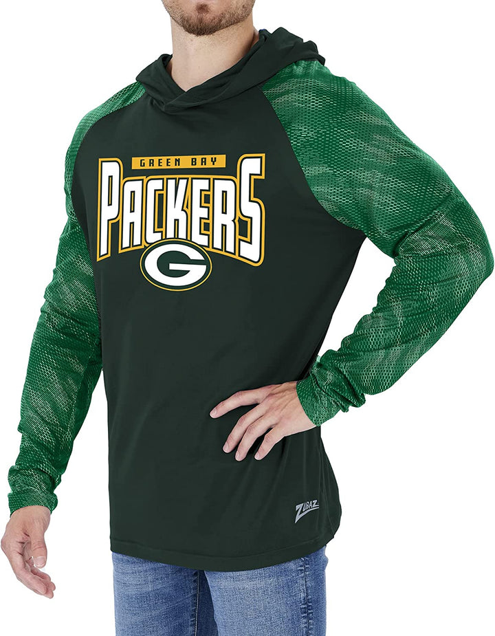 Zubaz Green Bay Packers NFL Men's Team Color Hoodie with Tonal Viper Sleeves