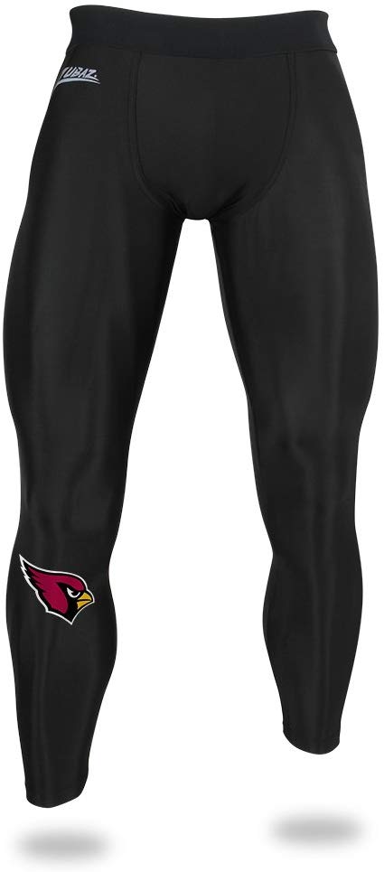 Zubaz NFL Men's Arizona Cardinals Active Performance Compression Black Leggings