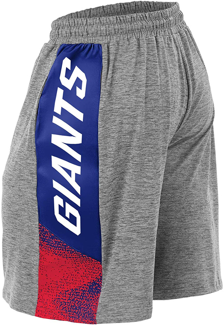 Zubaz NFL Football Mens New York Giants Gray Space Dye Shorts