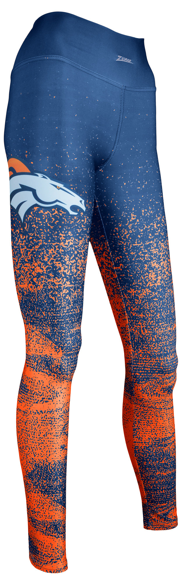 Zubaz NFL Women's DENVER BRONCOS NAVY BLUE/ORANGE STATIC FADE LEGGING XS