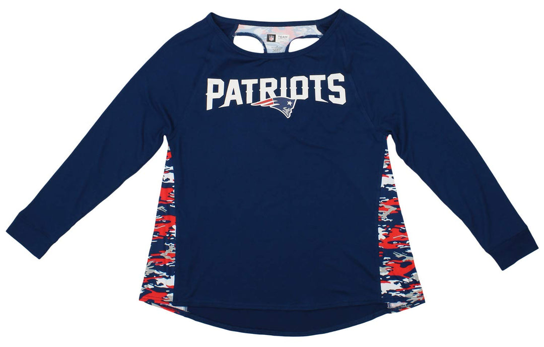 Zubaz Women's NFL New England Patriots Racer Back Shirt Top