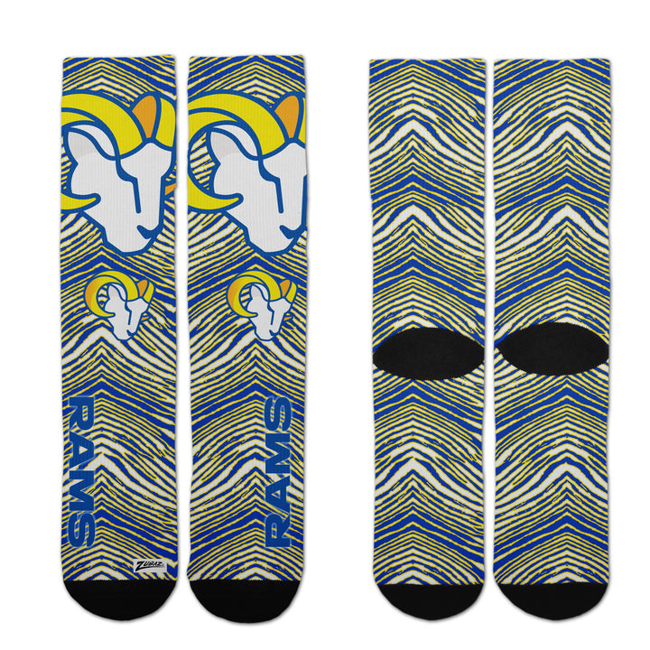 Zubaz By For Bare Feet NFL Zubified Adult and Youth Dress Socks, Los Angeles Rams, One Size