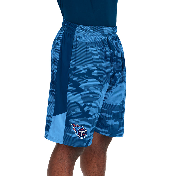 Zubaz Men's NFL Tennessee Titans Lightweight Shorts with Camo Lines
