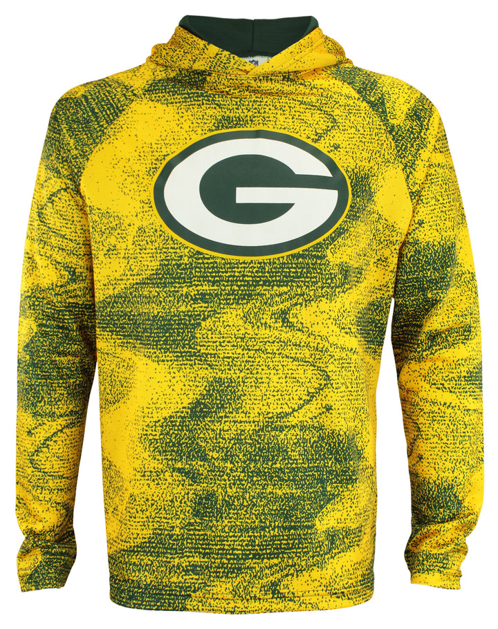 Zubaz NFL Green Bay Packers Men's Static Body Lightweight  French Terry Hoodie