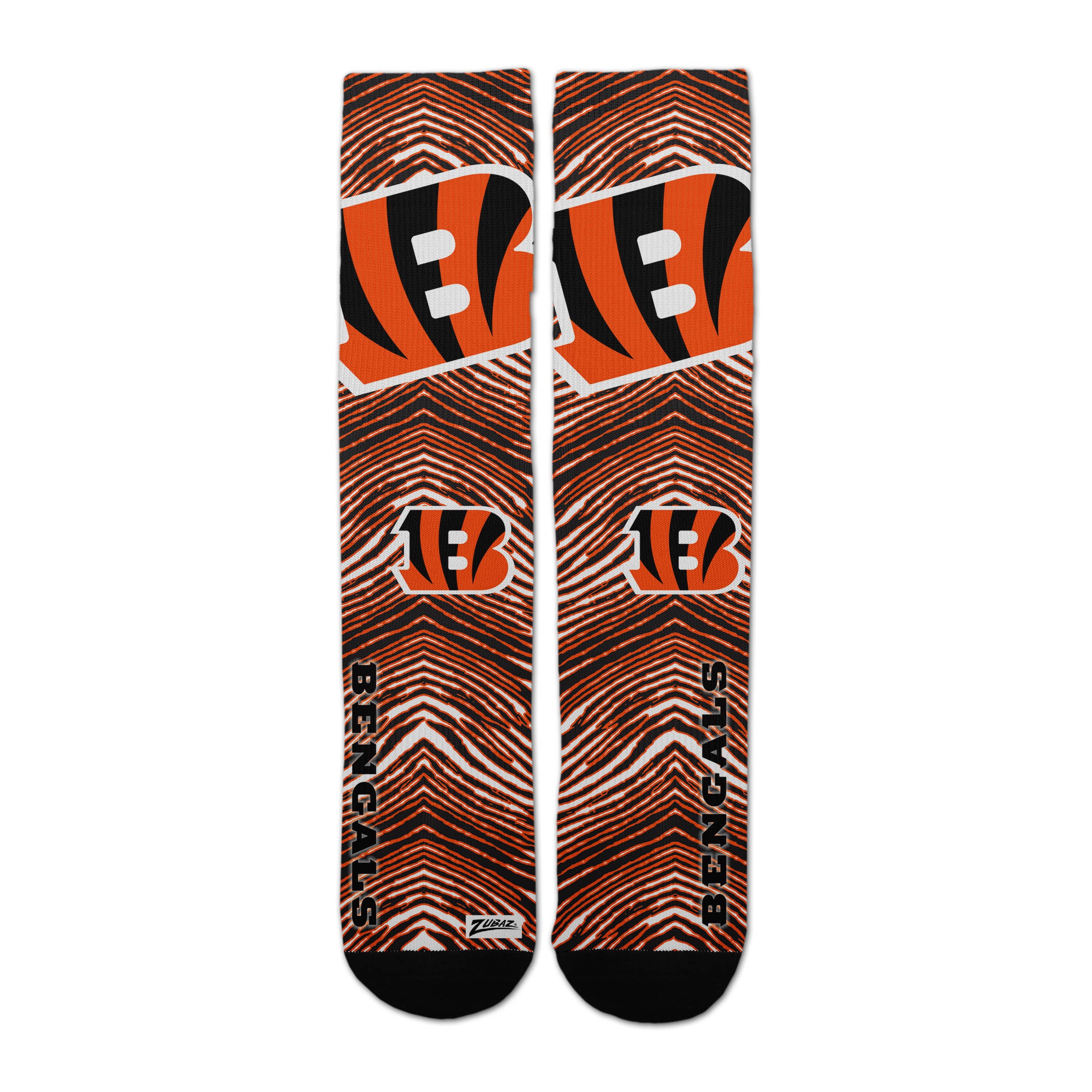 Zubaz By For Bare Feet NFL Zubified Adult and Youth Dress Socks, Cincinnati Bengals, One Size