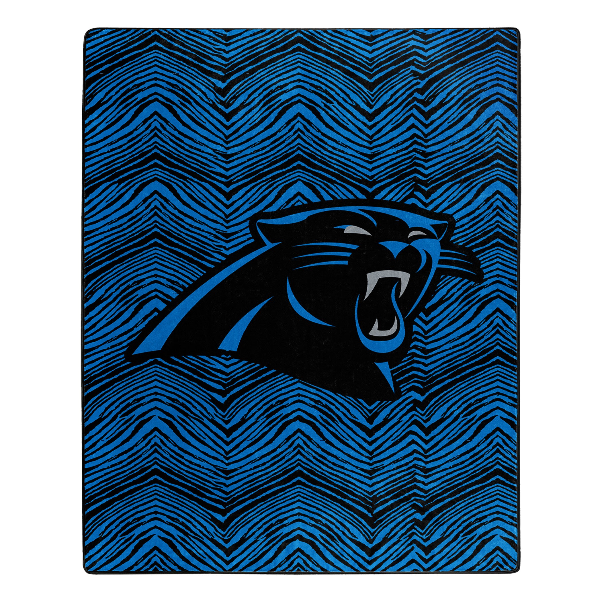 Zubaz By Northwest NFL Carolina Panthers Zubified 50X60 Raschel Throw