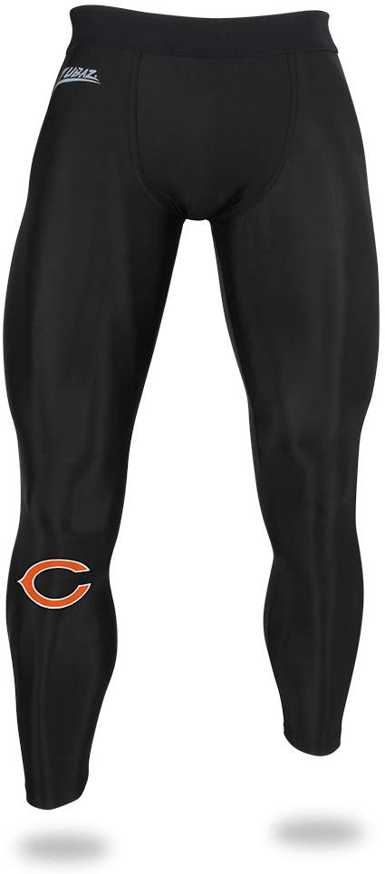 Zubaz NFL Men's Chicago Bears Active Performance Compression Black Leggings