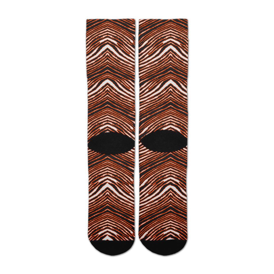 Zubaz By For Bare Feet NFL Zubified Adult and Youth Dress Socks, Cincinnati Bengals, One Size