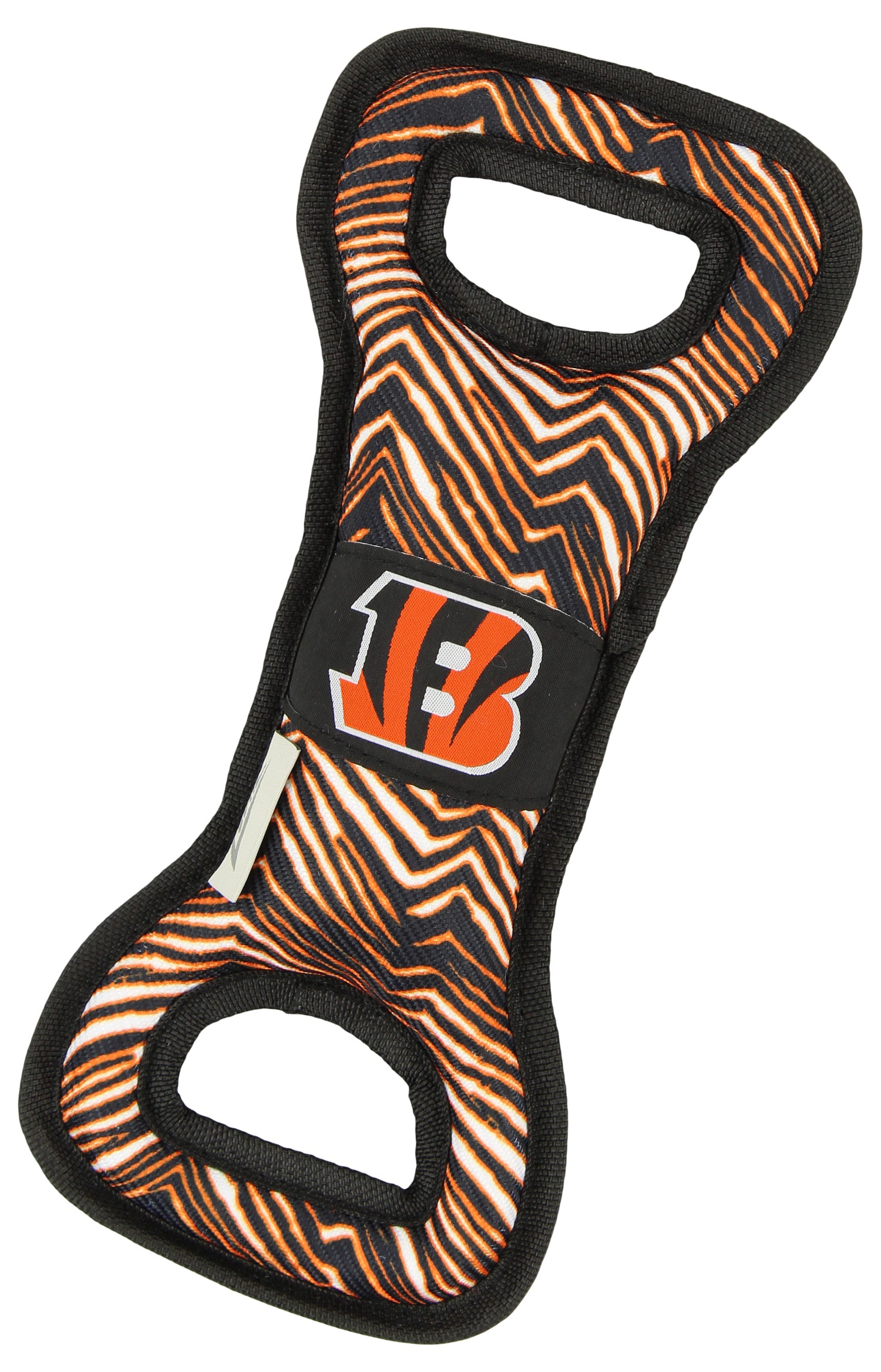 Zubaz X Pets First NFL Cincinnati Bengals Team Logo Dog Tug Toy with Squeaker