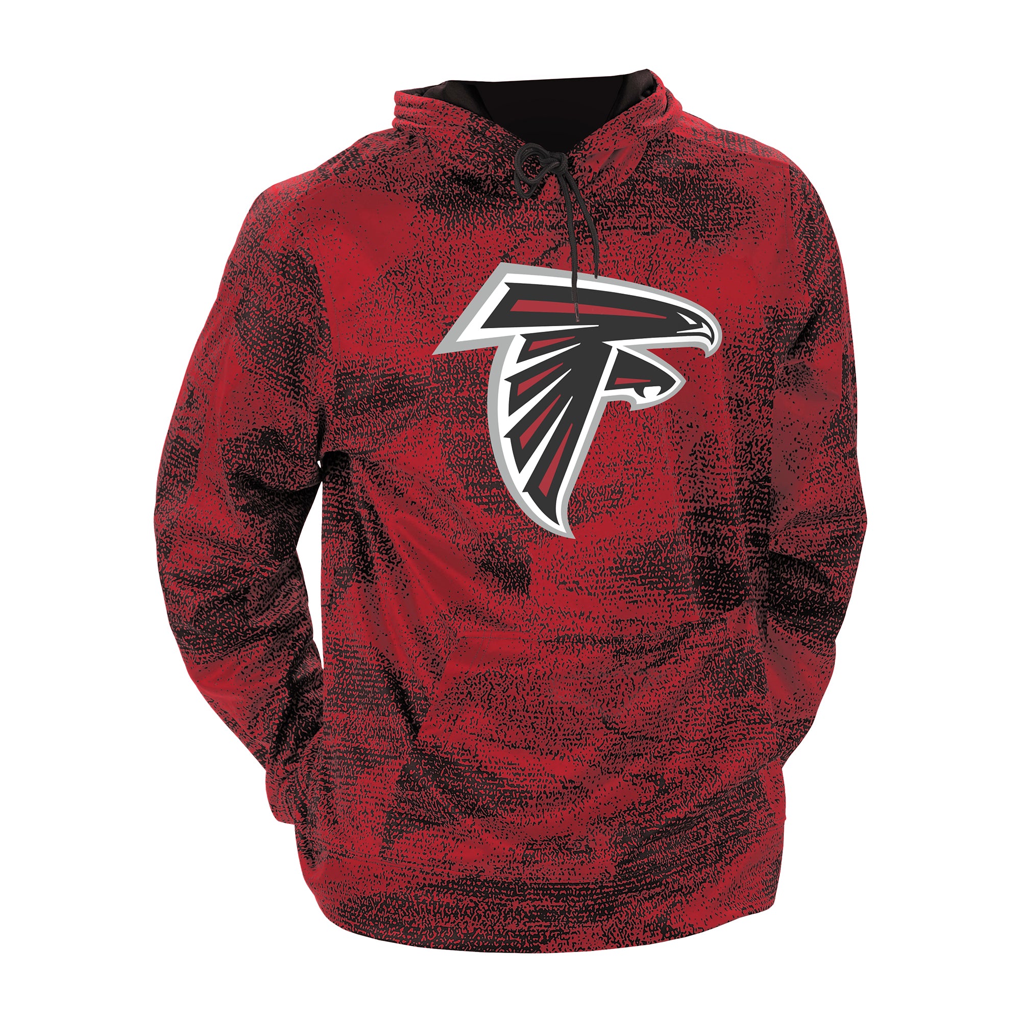 Zubaz NFL MENS ATLANTA FALCONS BLACK/SCARLET STATIC HOOD W/ LOGO Small