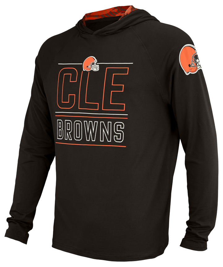 Zubaz NFL Men's Cleveland Browns Team Color Active Hoodie With Camo Accents