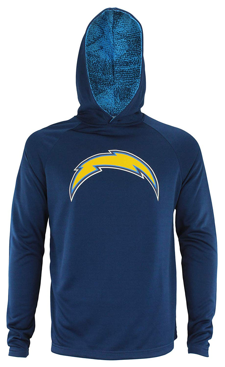 Zubaz NFL Los Angeles Chargers Men's Lightweight Performance French Terry Hoodie