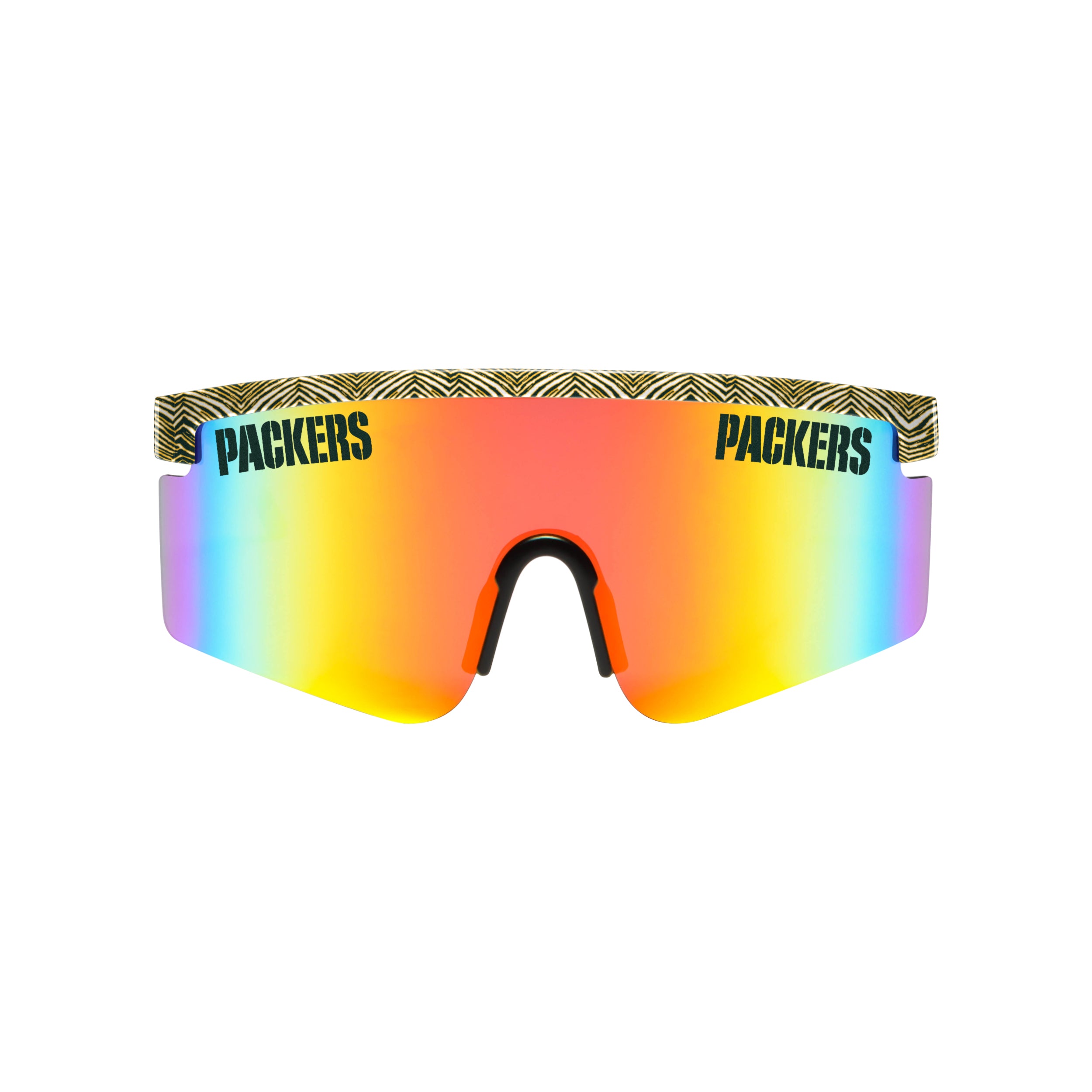 FOCO X Zubaz NFL Collab 90s Retro Swag Sunglasses, Green Bay Packers