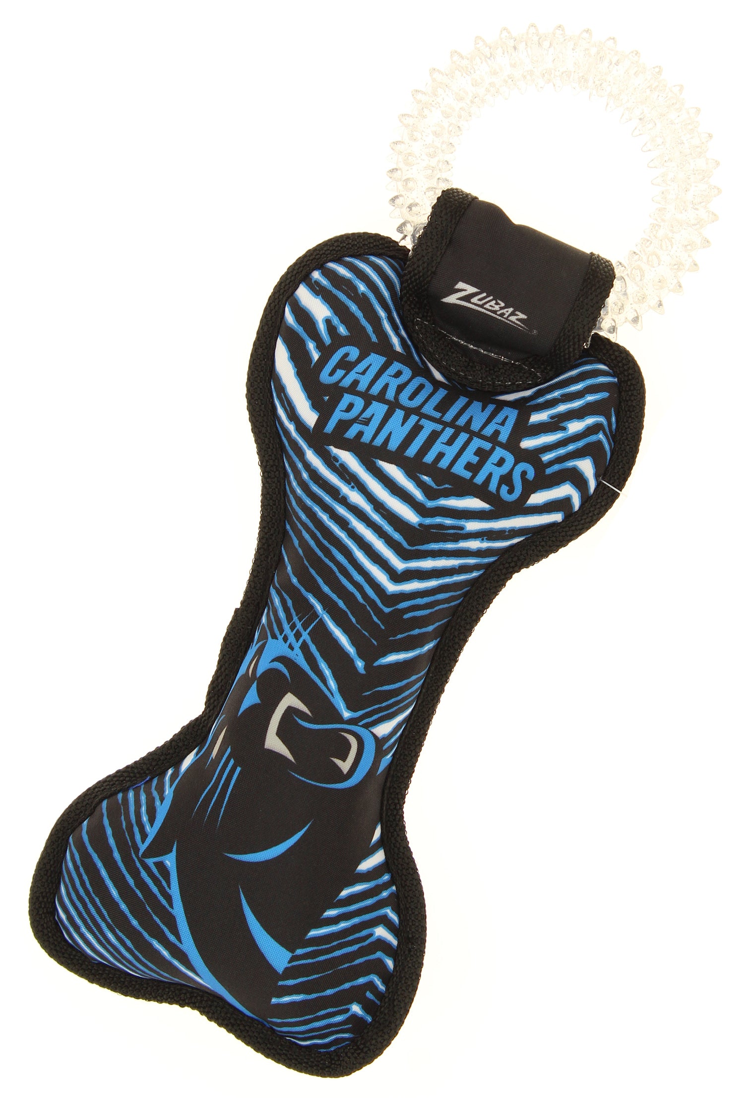 Zubaz X Pets First NFL Carolina Panthers Team Ring Tug Toy for Dogs