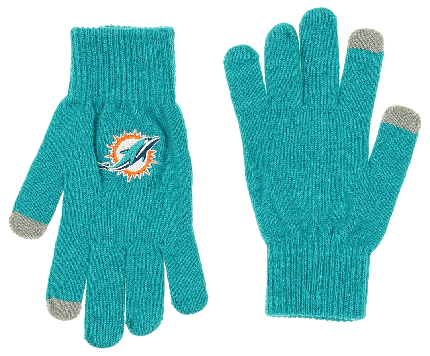 FOCO X Zubaz NFL Collab 3 Pack Glove Scarf & Hat Outdoor Winter Set, Miami Dolphins