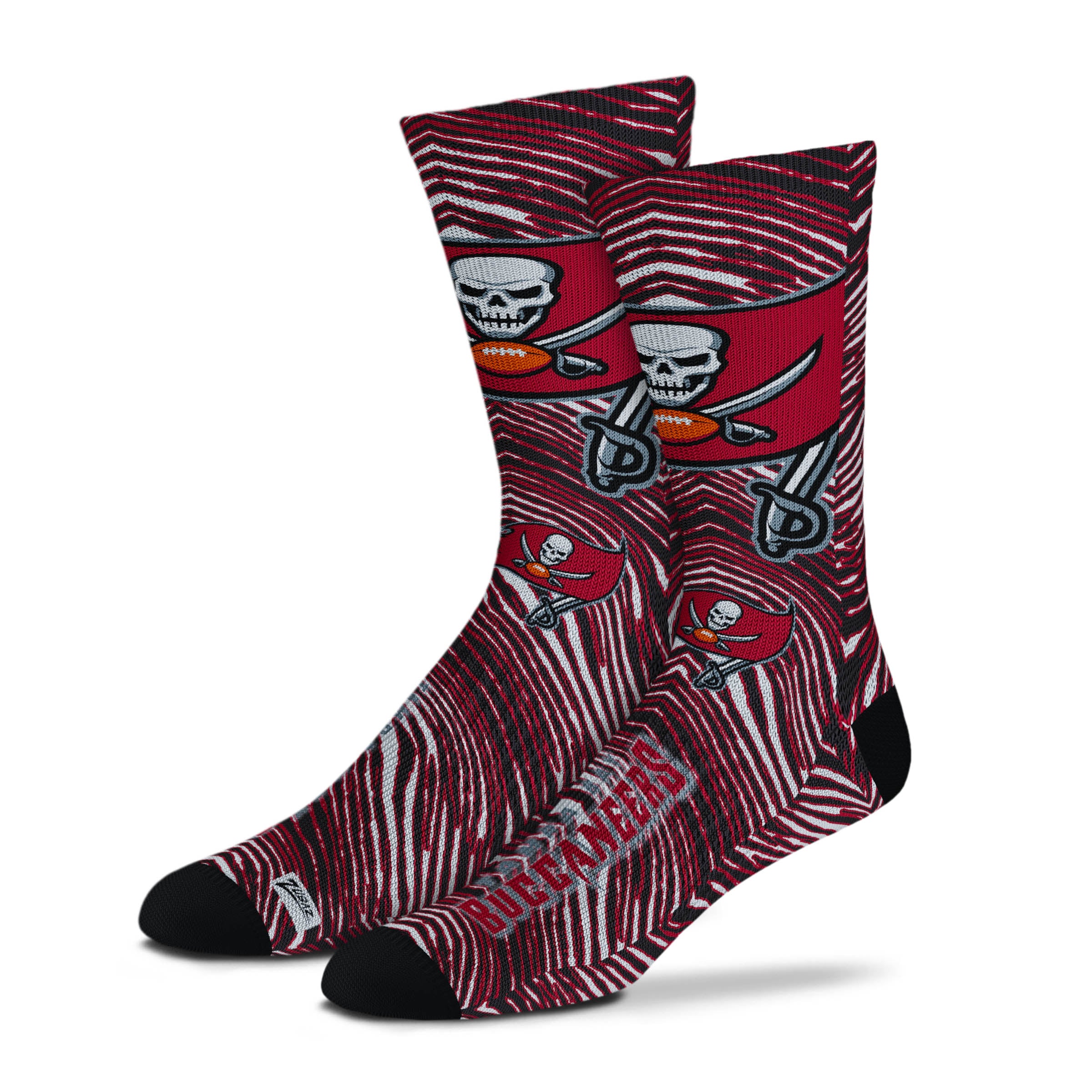 Zubaz By For Bare Feet NFL Zubified Adult and Youth Dress Socks, Tampa Bay Buccaneers, One Size