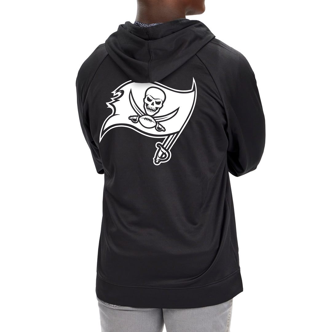 Zubaz Men's NFL Tampa Bay Buccaneers Full Zip Viper Print Fleece Hoodie