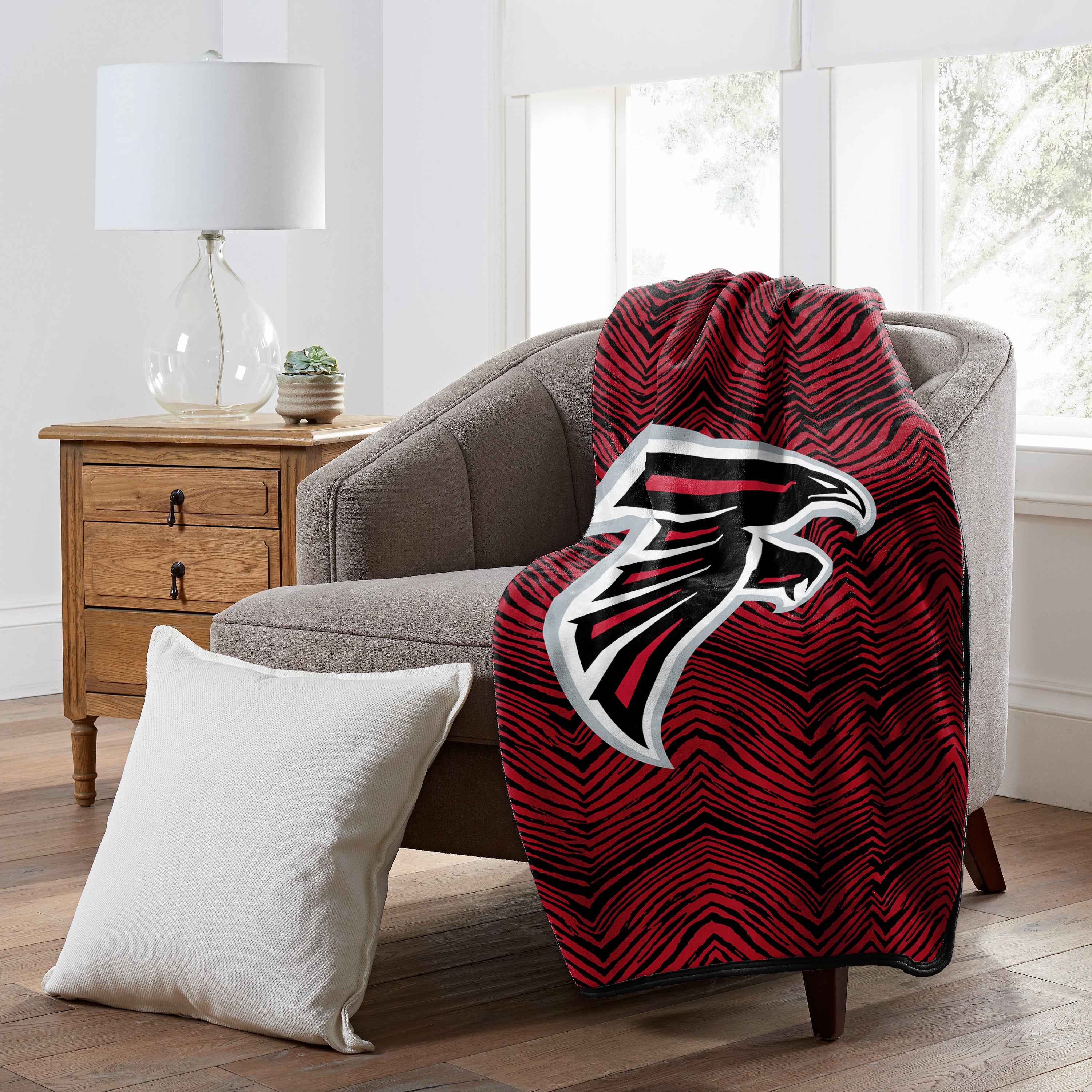 Zubaz By Northwest NFL Atlanta Falcons Zubified Raschel Throw Blanket,