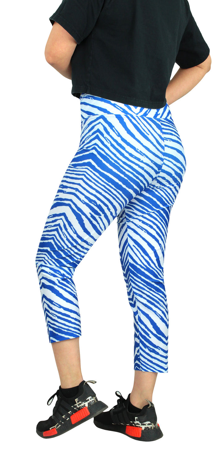 Zubaz NFL Women's Indianapolis Colts 2 Color Zebra Print Capri Legging