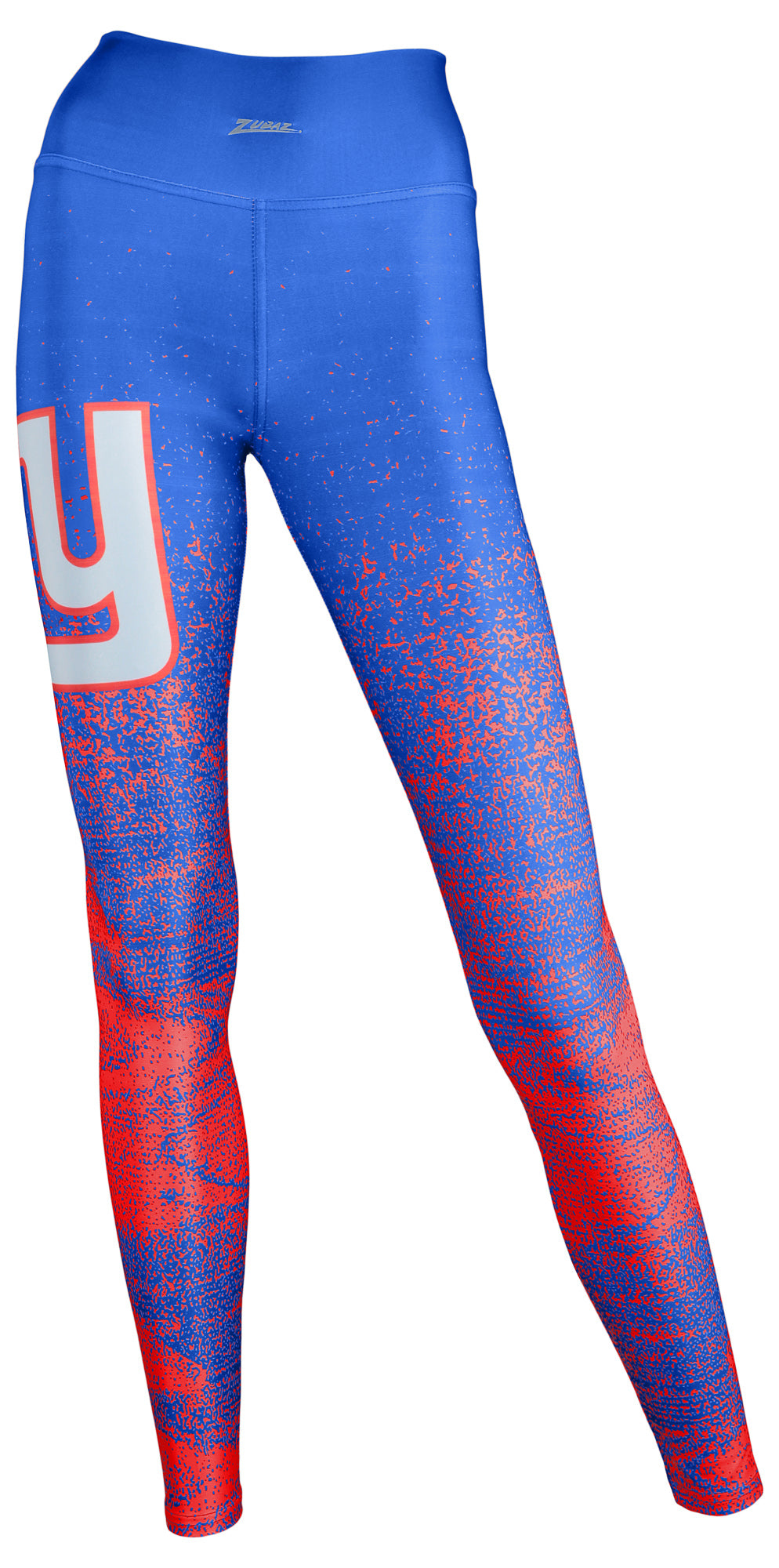 Zubaz NFL Women's NEW YORK GIANTS ROYAL BLUE/RED STATIC FADE LEGGING SM