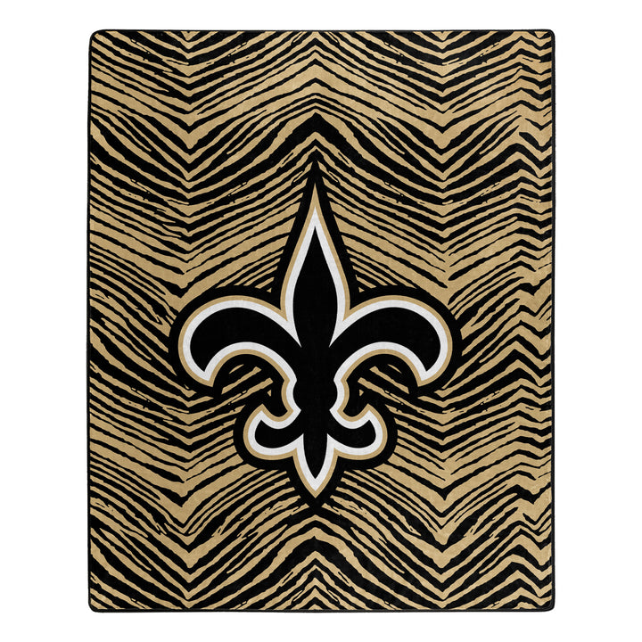 Zubaz X Northwest NFL New Orleans Saints Zubified 50X60 Raschel Throw Blanket