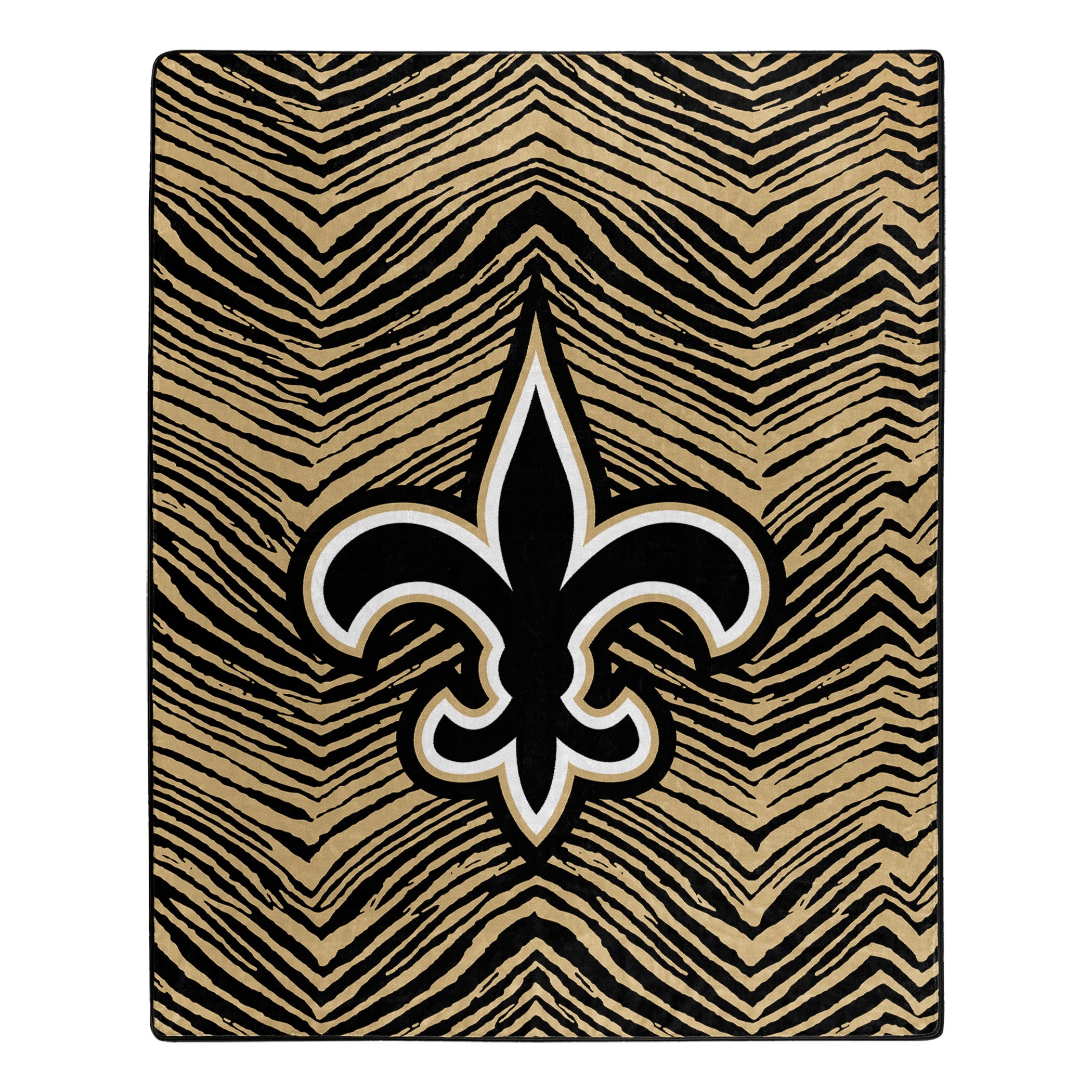 Zubaz X Northwest NFL New Orleans Saints Zubified 50X60 Raschel Throw Blanket