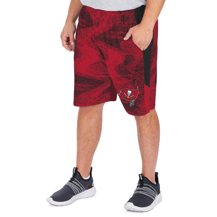 Zubaz NFL Men's Tampa Bay Buccaneers Static Shorts With Side Panels