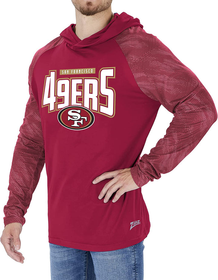 Zubaz San Francisco 49ers NFL Men's Team Color Hoodie with Tonal Viper Sleeves