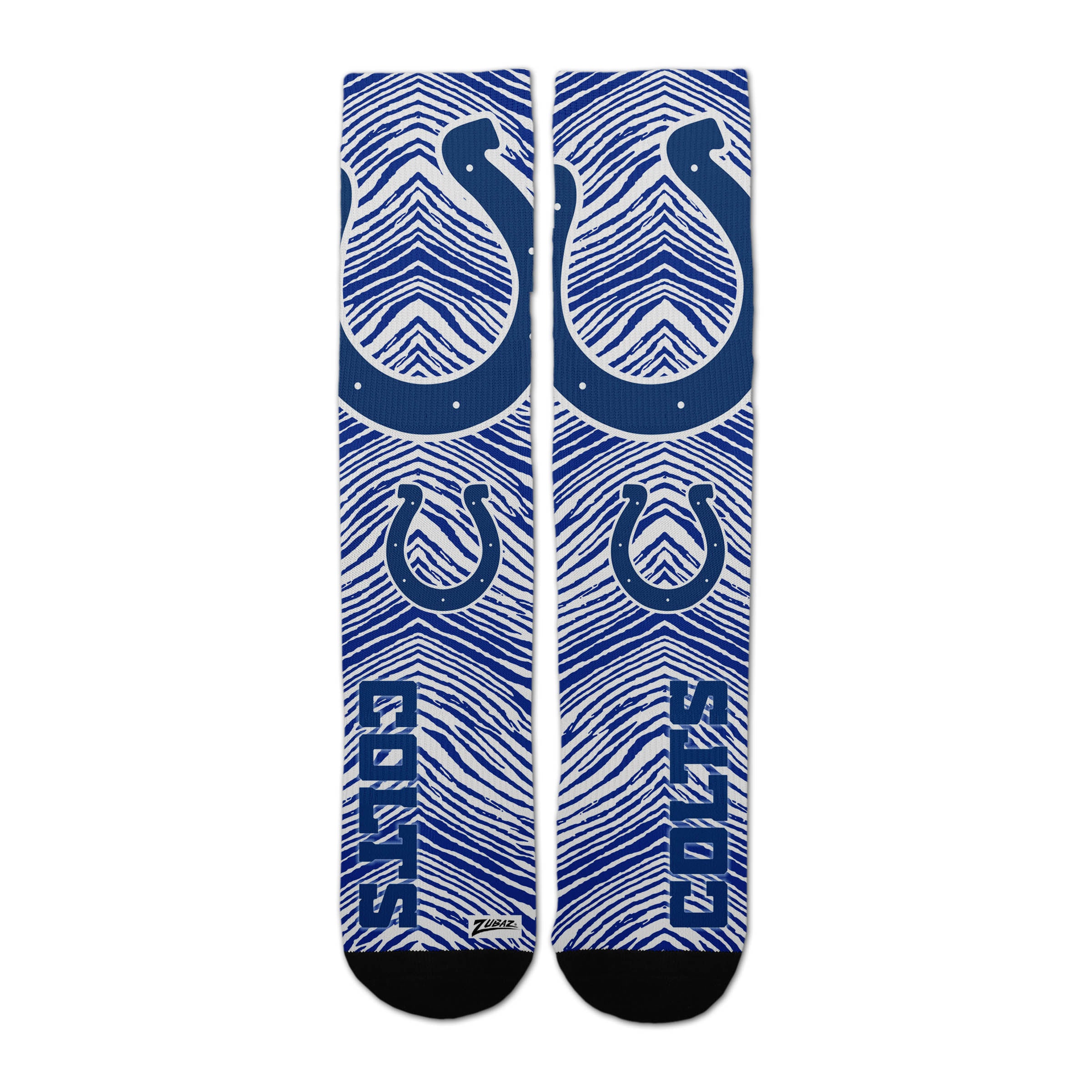 Zubaz By For Bare Feet NFL Zubified Adult and Youth Dress Socks, Indianapolis Colts, Large