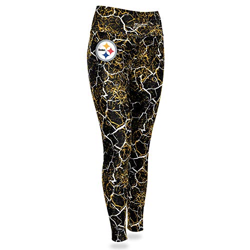 Zubaz NFL Women's Pittsburgh Steelers Marble Leggings