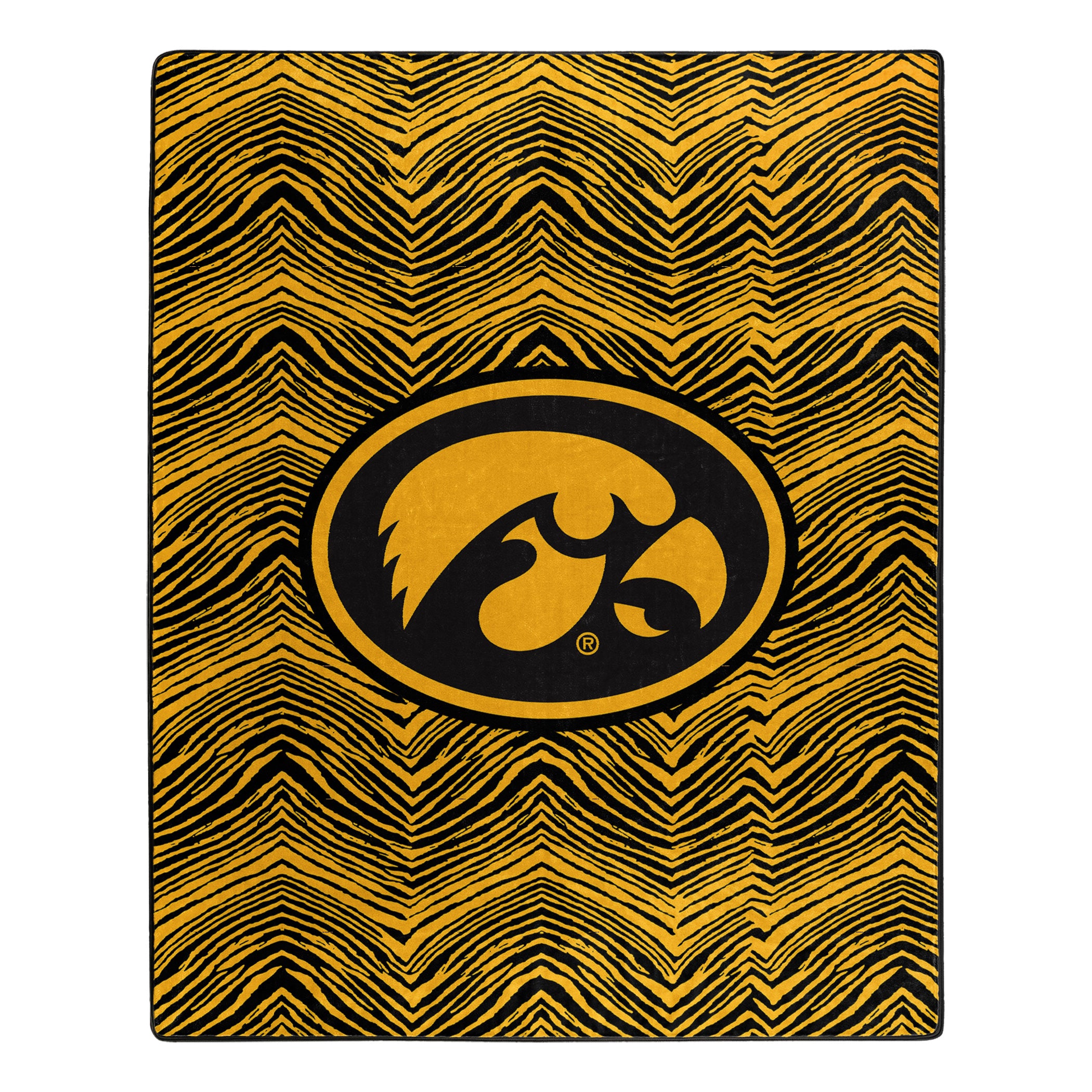 Zubaz X Northwest NCAA Iowa Hawkeyes Zubified Throw Blanket