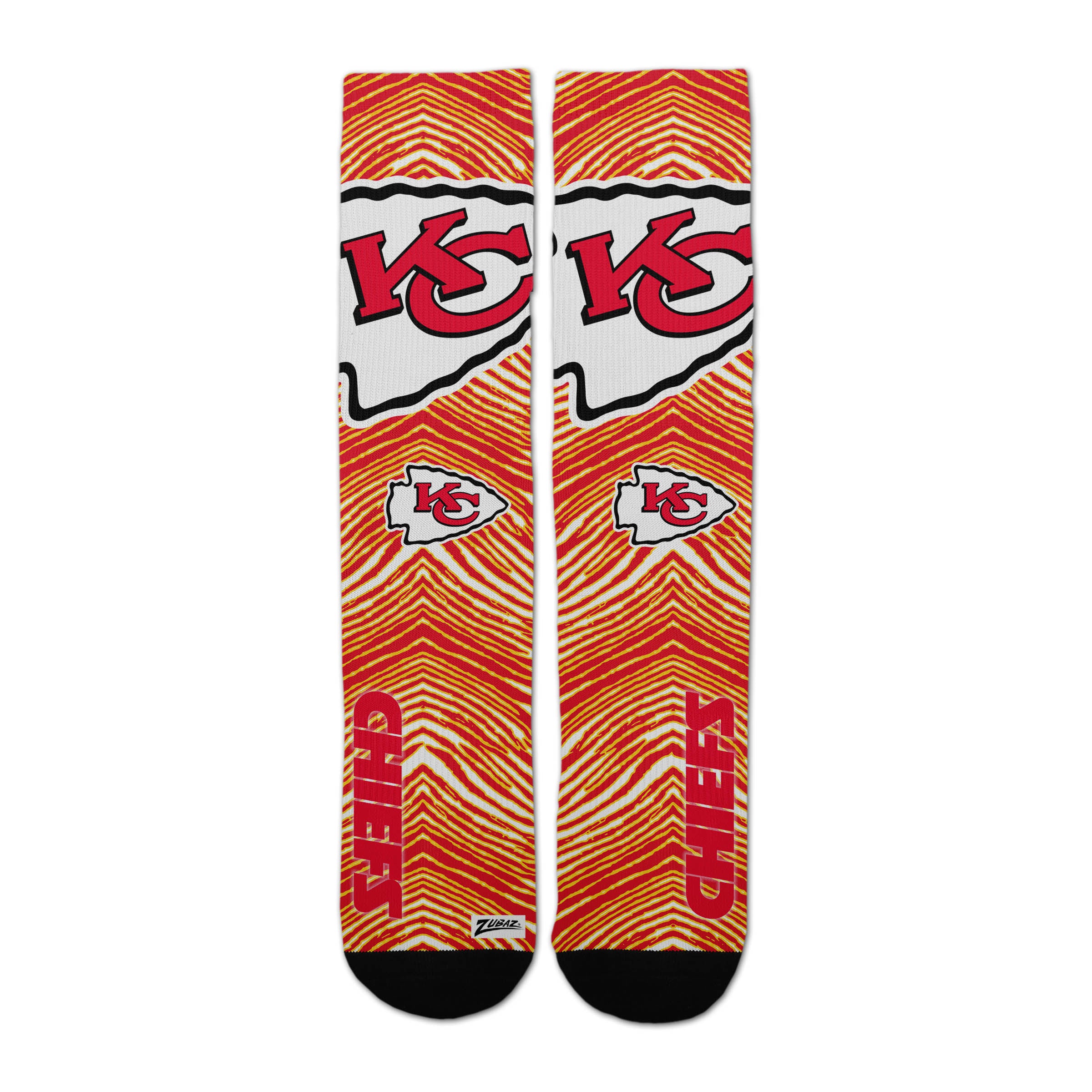 Zubaz By For Bare Feet NFL Zubified Adult and Youth Dress Socks, Kansas City Chiefs, Large